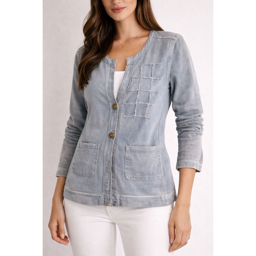 Bottega Gray Cardigan Jacket Made in Italy Button Up Cotton Blend Casual Sz L